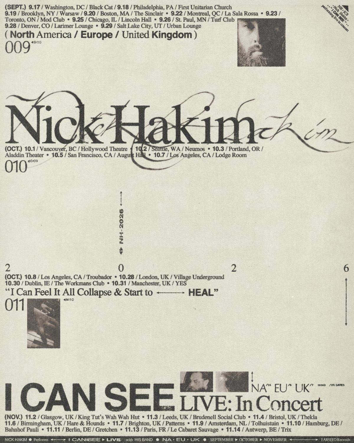 nick hakim tour