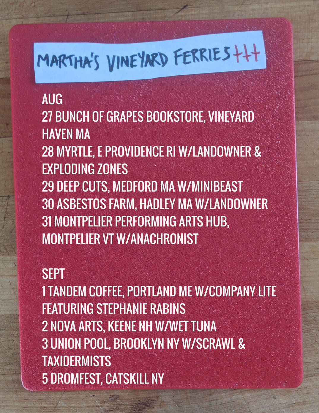 Martha's Vineyard Ferries 2026 tour dates
