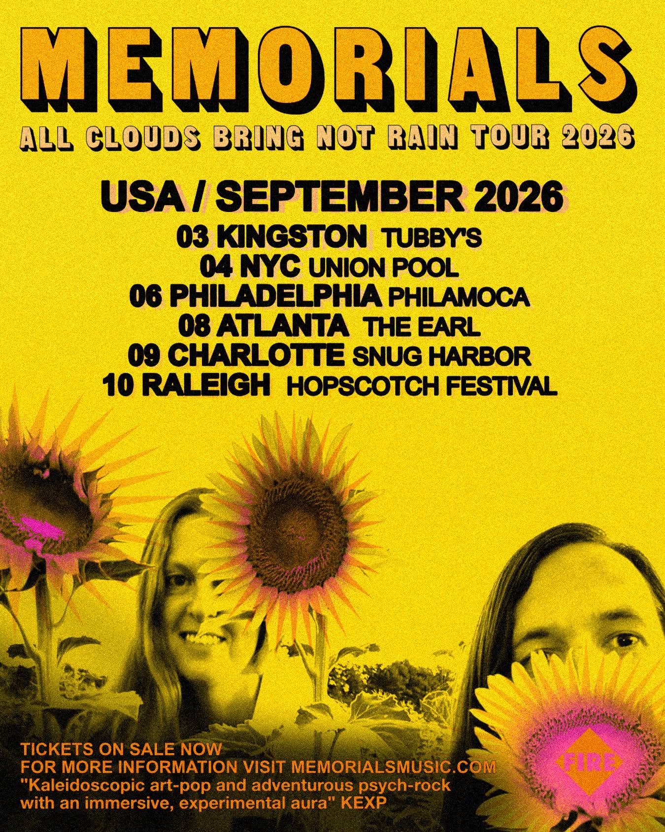 memorials fall tour
