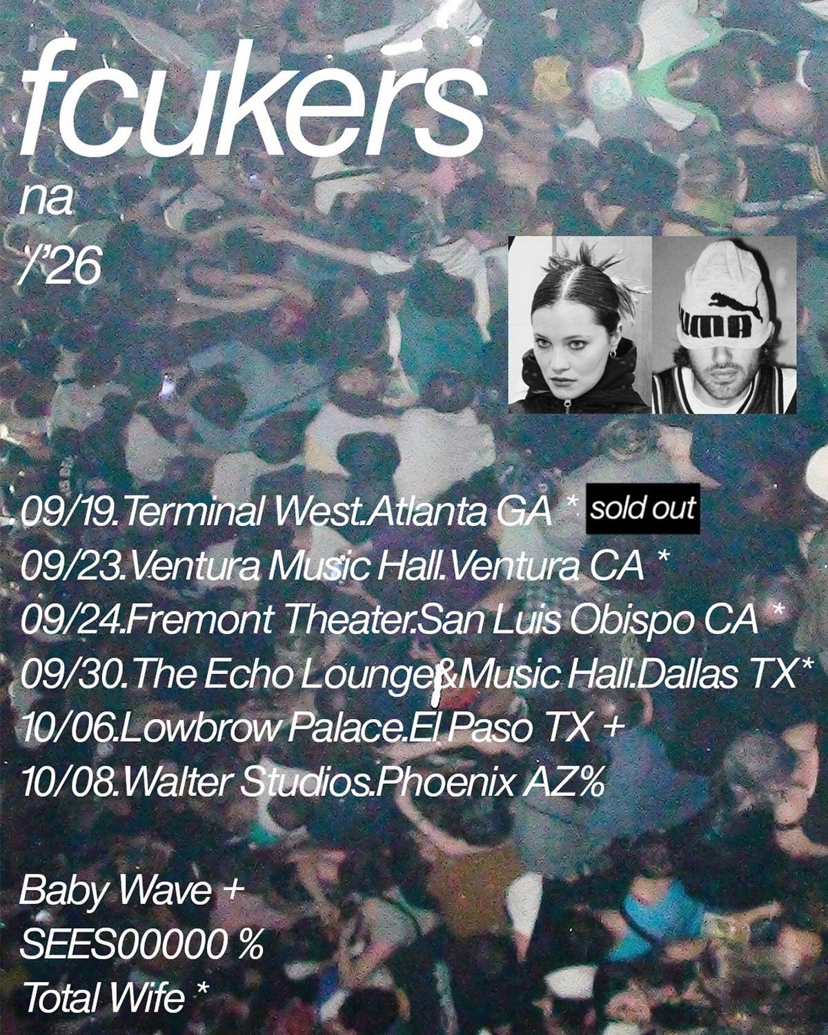 Fcukers 2026 tour