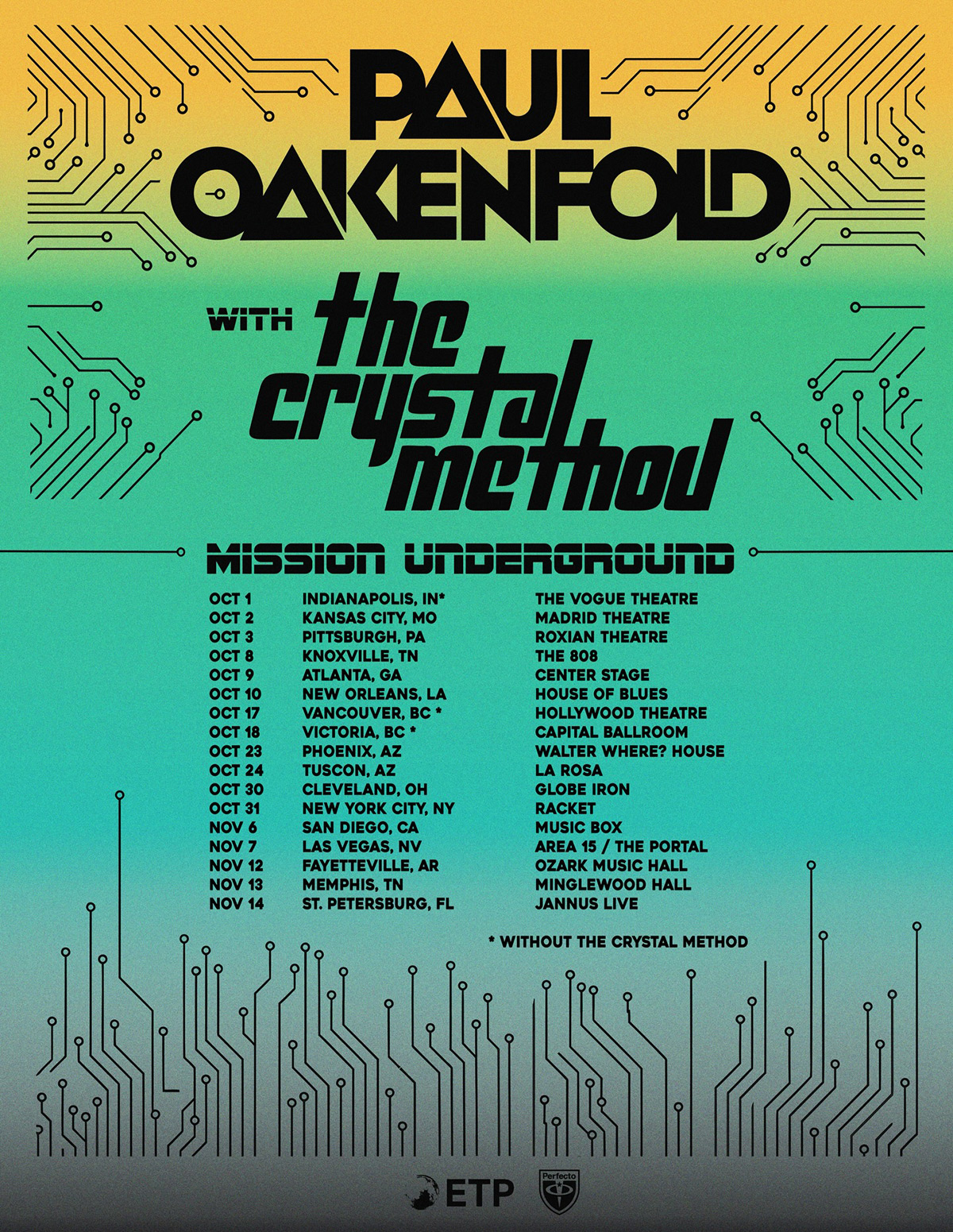 Paul Oakenfold / The Crystal Method 2026 tour