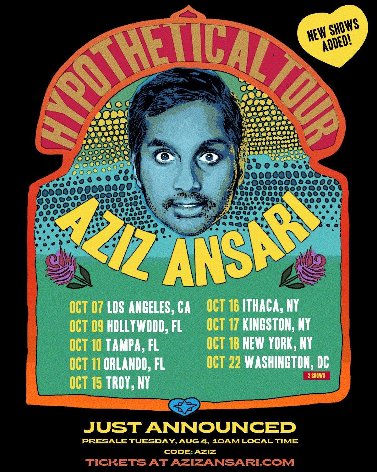 aziz ansari fall tour 2026
